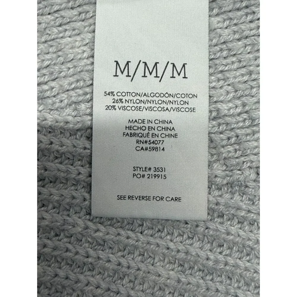 Cabi Sweater Womens Medium Gray‎ V-Neck Side Zippers Soft Pullover